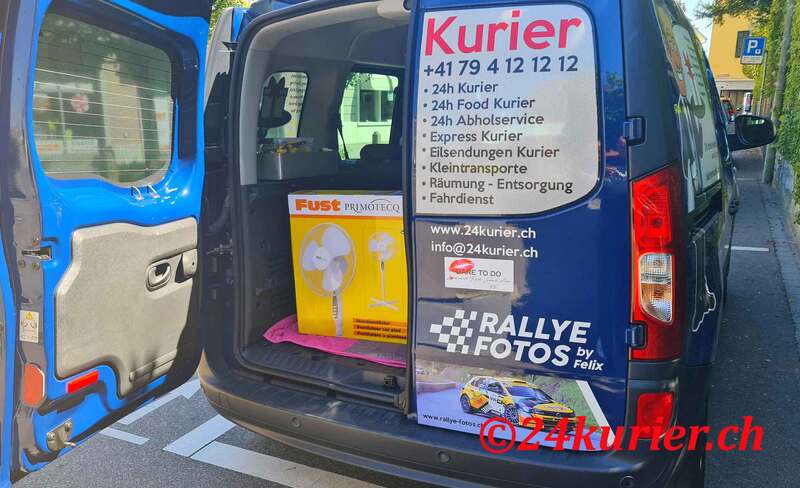 Notfall Abholservice mit 24Kurier Ventilator bei Fust Zürich abholen und Liefern