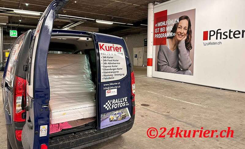 24h Abholservice Zürich für Abholung Ihren Einkauf Matratze bei Möbel Pfister in Dübendorf und nach Zürich geliefert mit 24Kurier