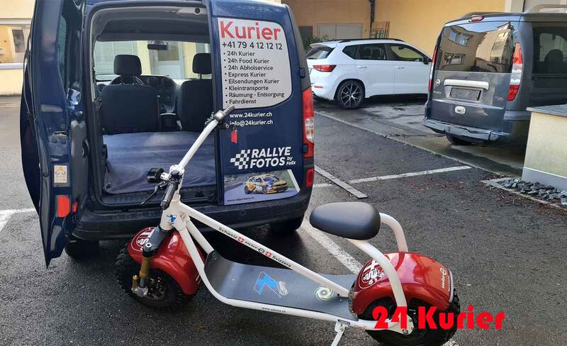 Transport E Bike mit 24Kurier Zürich Bild E Mobility Scooter Abholung in Tuggen Liefern nach Arosa