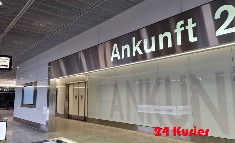 Gepäck Abholservice Ankunft Terminal 2 Zürich Flughafen gelierfern nach Baden mit 24h Kurier.