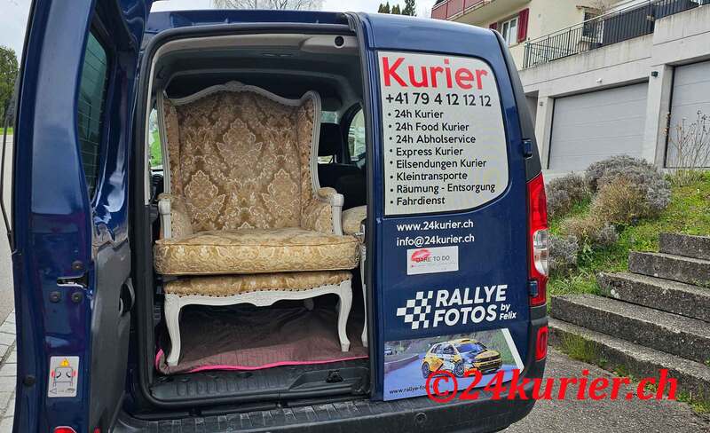 Kleintransport St Gallen Abholung gekauter Sessel und Hocker in St Gallen geliefert nach Zürich mit 24Kurier